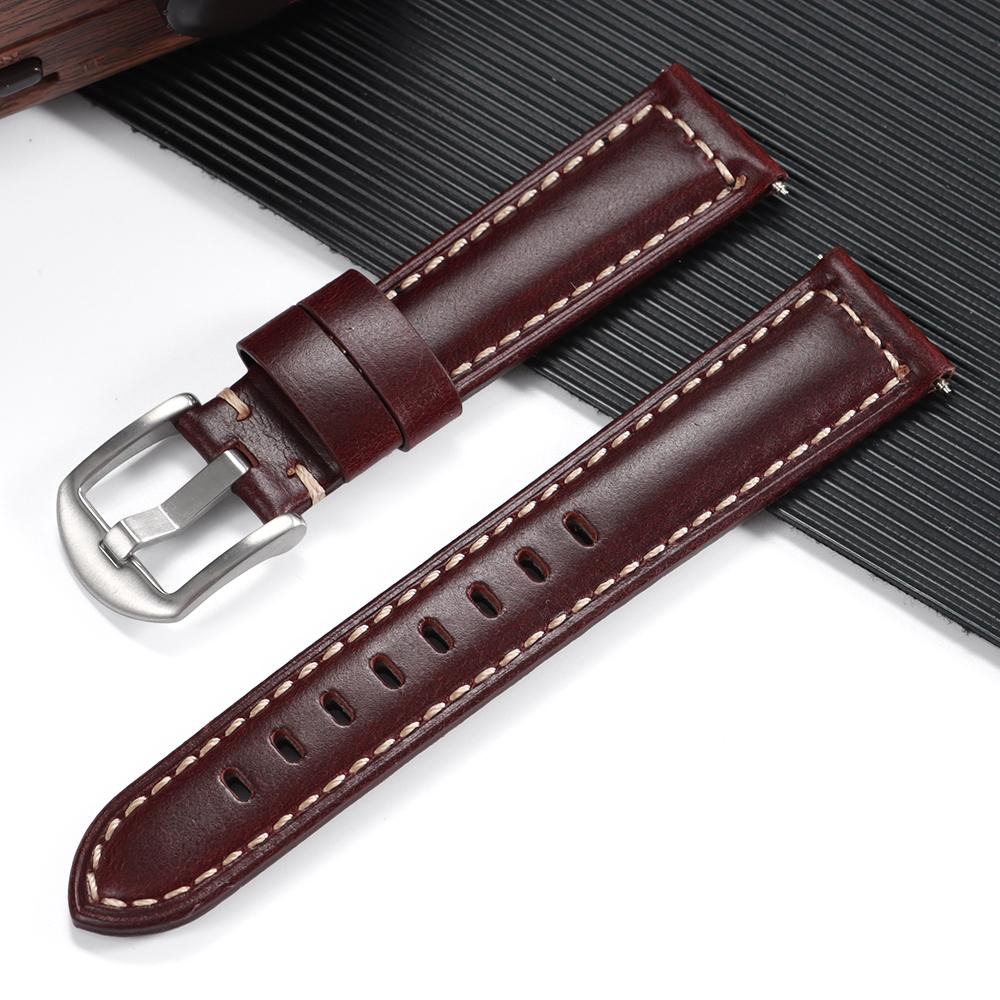 Vintage Braunes Kalbslederarmband Retro Ölwachs Echtes Leder Uhrenarmband für Seiko für Rolex Business-Armbänder 20mm 22mm 24mm Armband