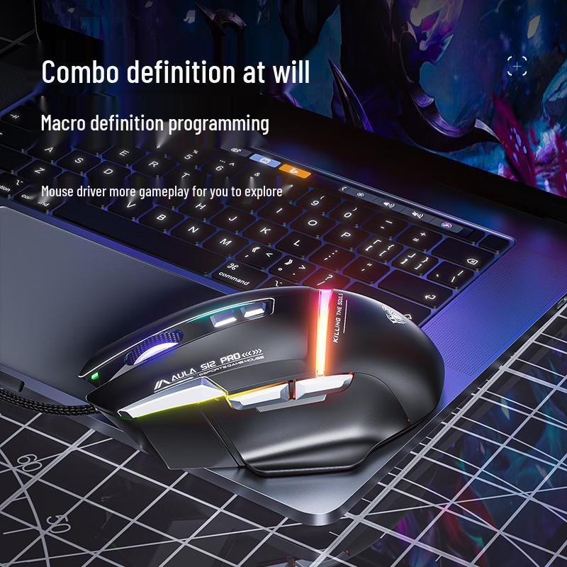 AULA S12Pro Ergonomic RGB Gaming Mouse