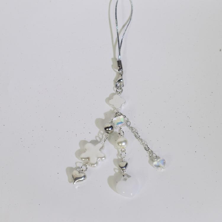 Elegant Beaded Mobile Phone Lanyard Handmade Beaded Keyring Accessory for Women