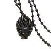 Medium Long Pink Crystal Nine-Tailed Fox Necklace with Green Chalcedony Jade Pendant