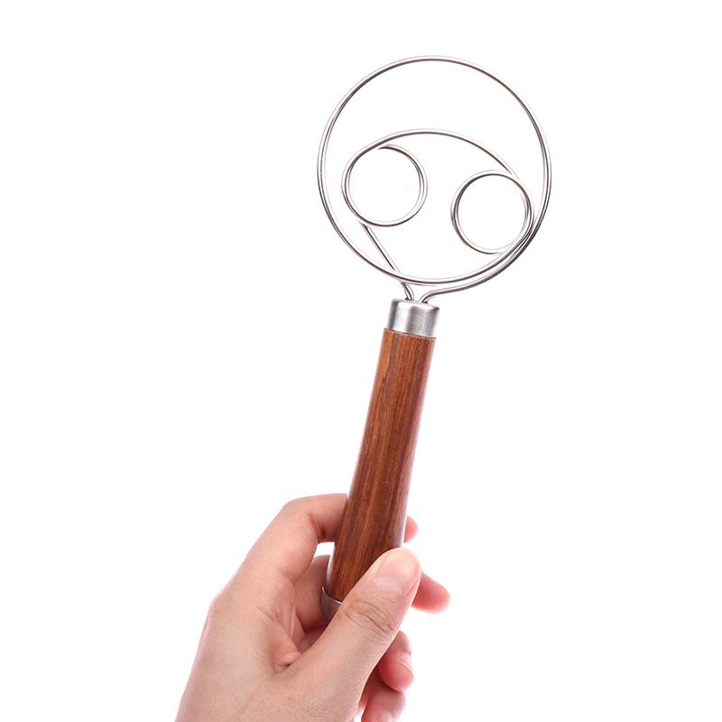 Dänischer Schneebesen mit Holzgriff, Rührstäbe für Eier und Sahne, Doppellöcher, Mehl, Kuchenrührer, Schneebesen, Küchen-Backutensilien