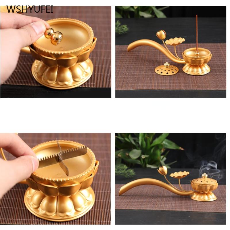 Copper Alloy Lotus Hand Stove Home Decoration Buddhist Hall Temple Study Supplies Sacrifice Feng Shui  Pray for Auspiciousness
