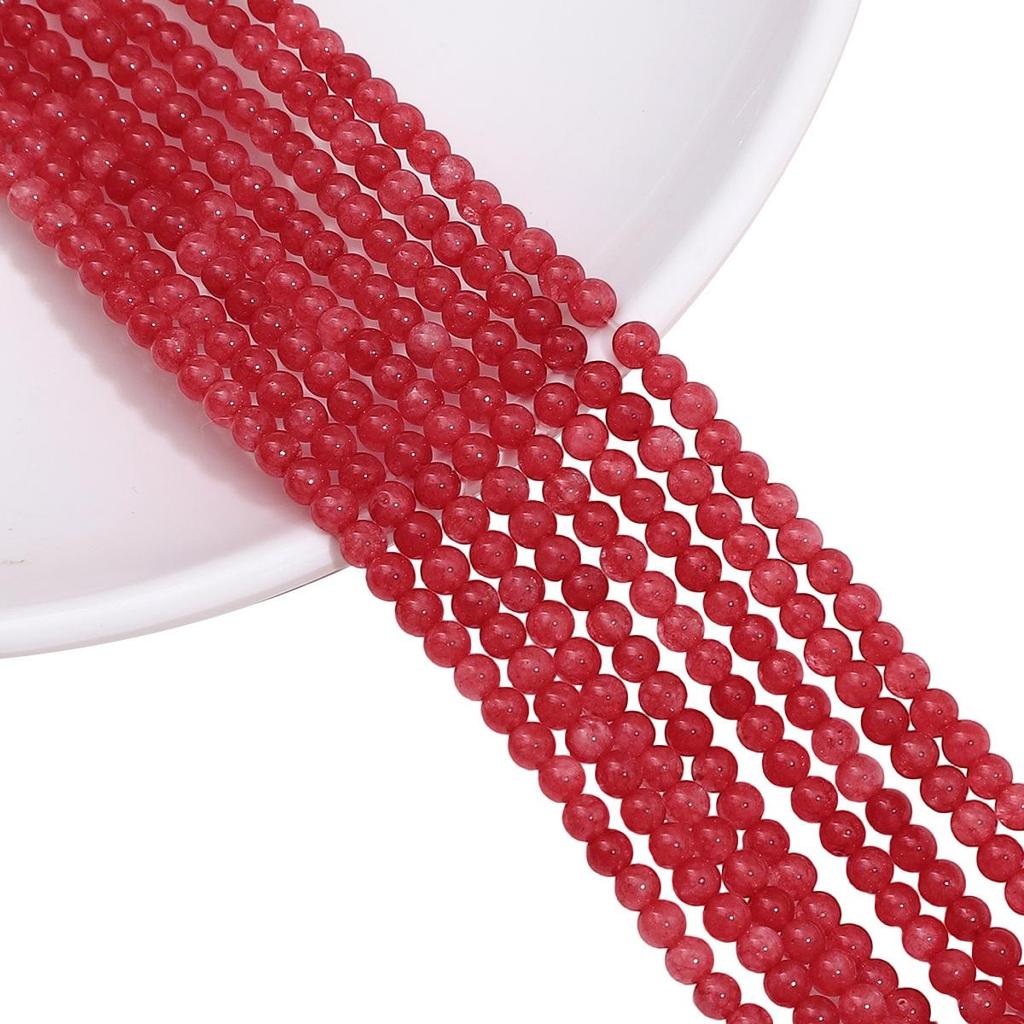 3mm White Round Stone Beads with Color, Loose Beads for DIY Bracelets, Necklaces, and Jewelry Accessories.