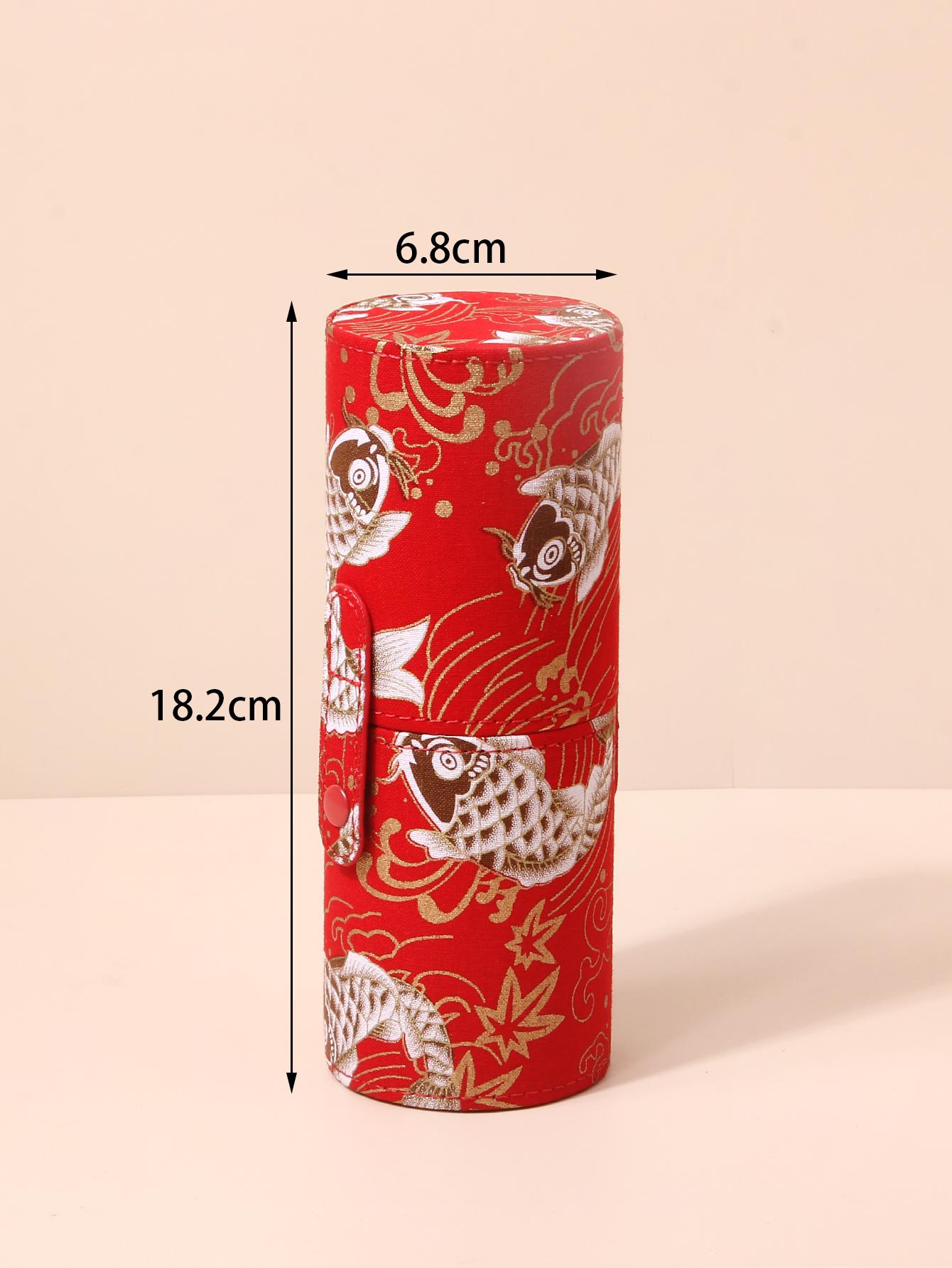 

High-grade Guofeng good luck Koi totem makeup brush storage bucket multi-function dustproof makeup tool storage container