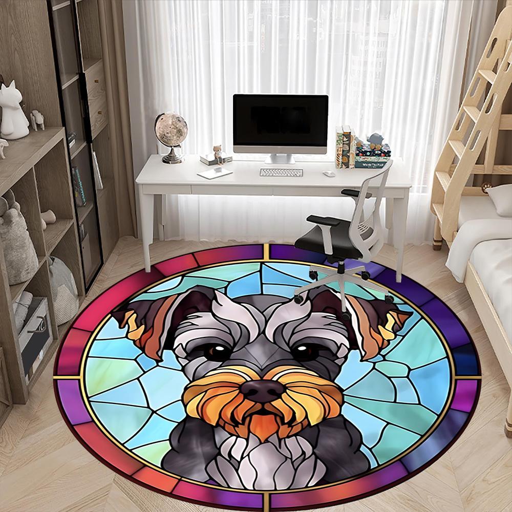1pc Stained Glass Dog Chair Carpet for Office Non-Slip Mat for Office - Decorative Floor Mat Yy251030270