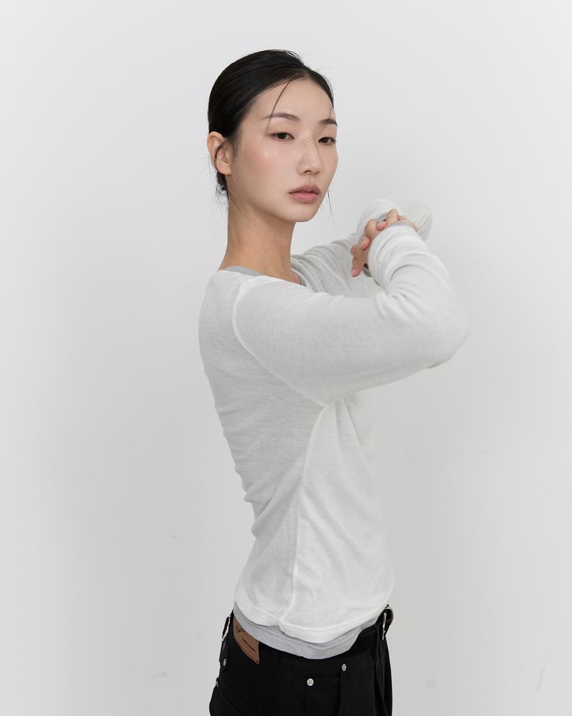 Beullusseonpeullawo Layered Long Sleeve T-Shirt [Ivory]