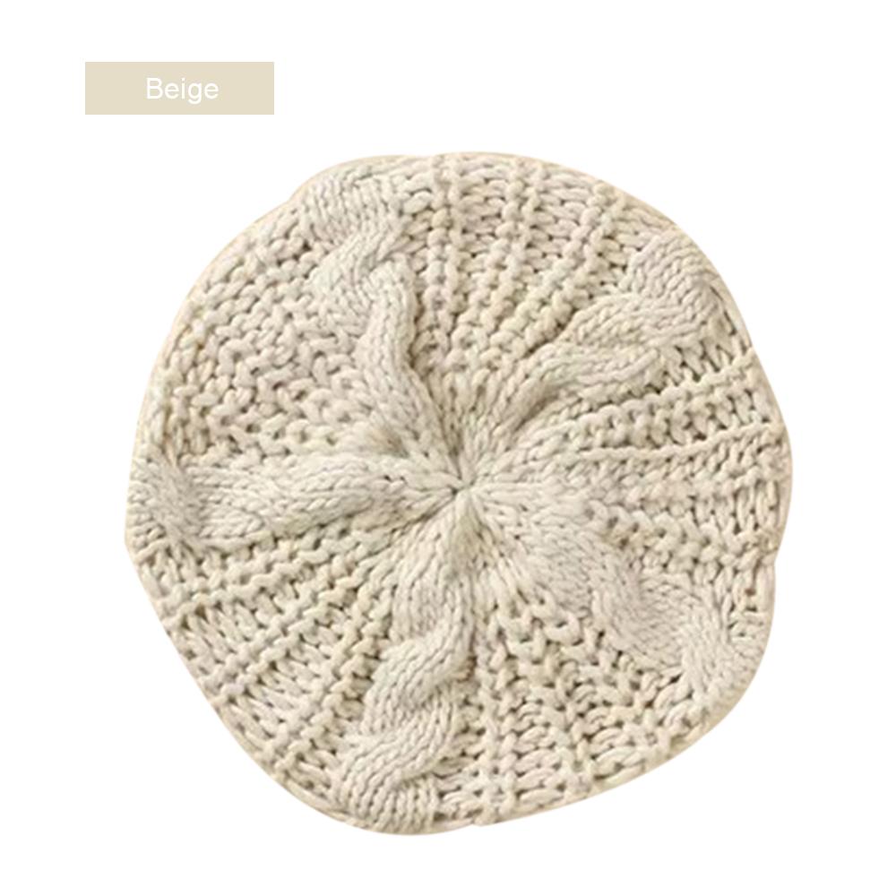 Winter Warm Women Knitted Braided Beanie Hats Wool Crochet Slouchy Beanies Lady Beret Hat Ski Cap