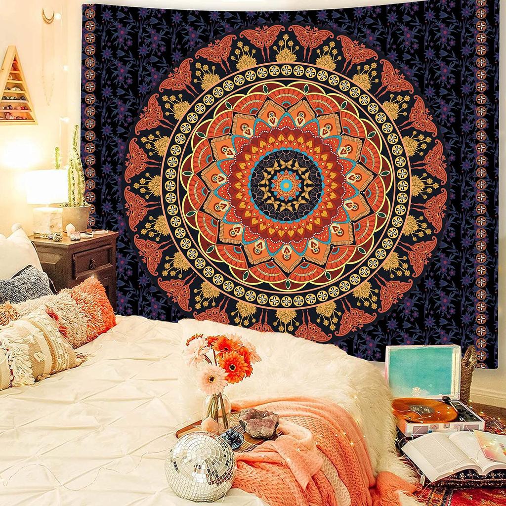Hot Mandala Pattern Indian Tapestry Wall Hanging Decor Bohemian Elephant Beach Towel Polyester Thin Blanket Travel  Mat