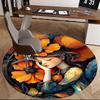 1 Stück Anime-Design Runder Teppich Bürostuhlmatte, Rutschfester Teppich für Heimdekoration, Wohnzimmer, Schlafzimmer, Spielzimmer, Festivalgeschenk