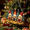 Xmas Tree Door Decorations Fairy & Gnome Christmas Acrylic Suncatcher, 2D Fantasy Elf Dwarf Window Hanging Unique Baubles Decor with Stained