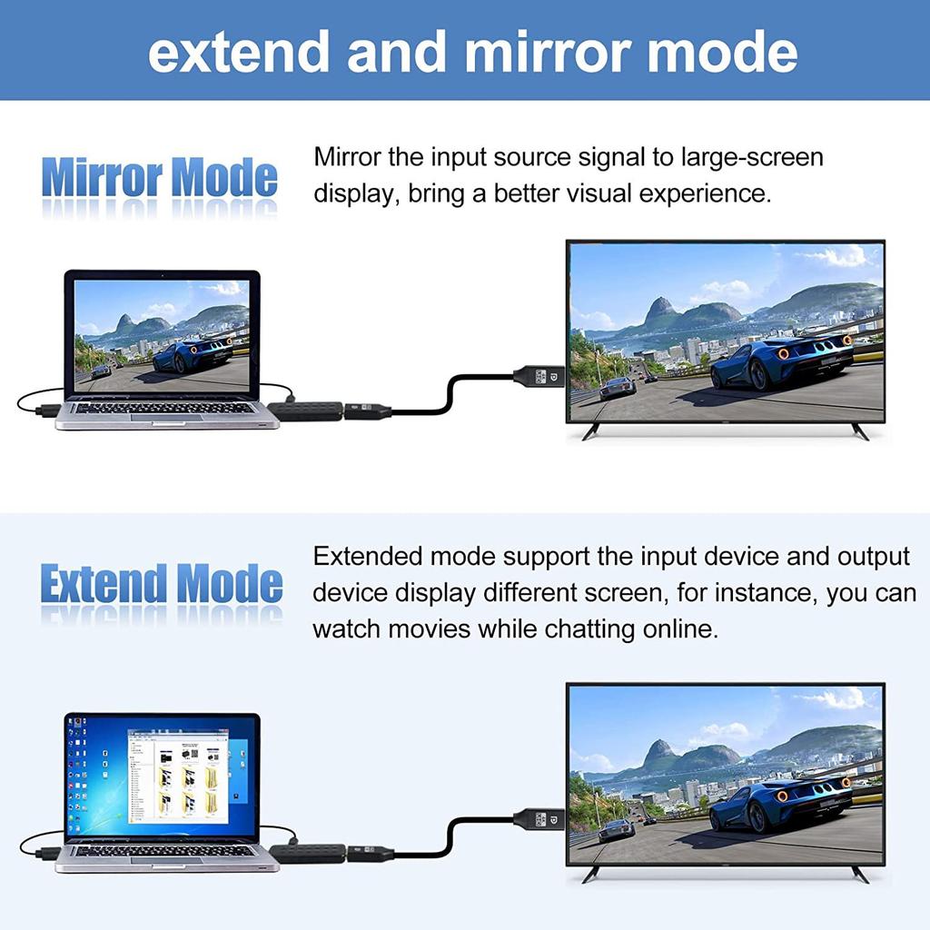 HD2 HDMI 2.0b to DisplayPort 1.4 Adapter 4K 60Hz/HDCP 2.3 Converter for Video Streaming/Gaming