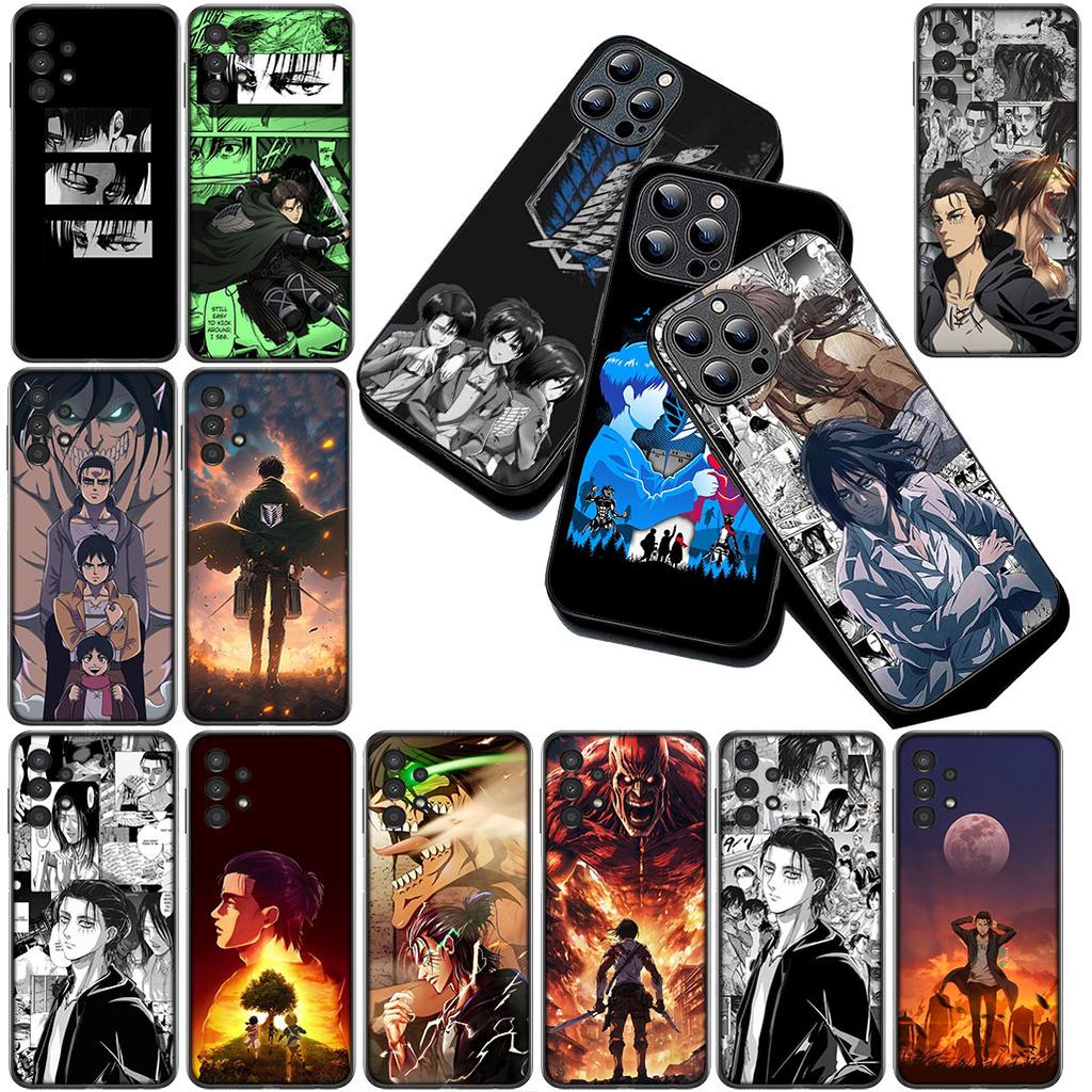 Casing for Samsung Galaxy S20 S22 S21 FE Ultra Plus A07 A17 A15 A16 A25 A57 A37 Phone Cover Soft Case Attack On Titan Anime Levi