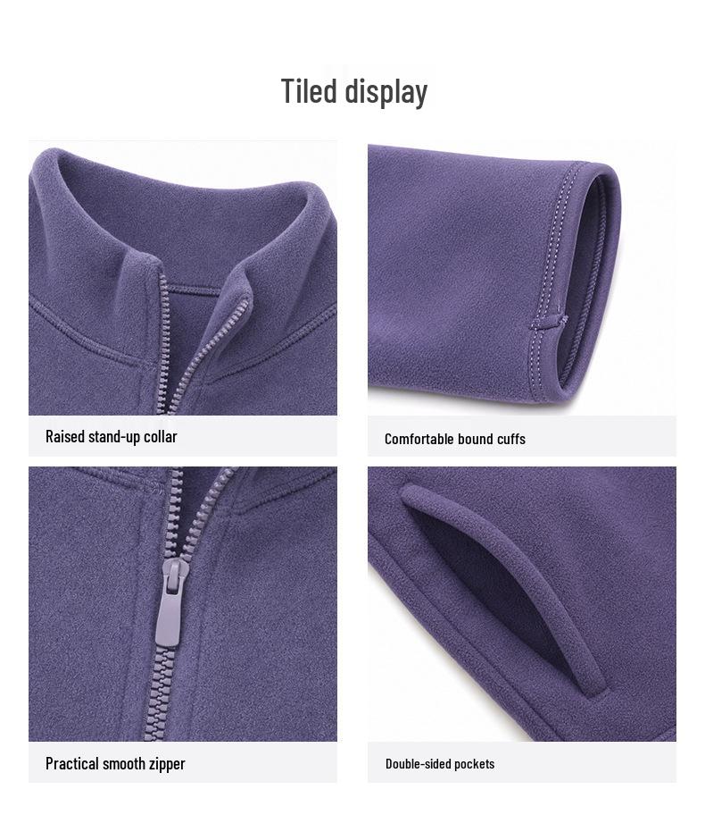Women's Double-Sided Sherpa Fleece Windbreaker - Pink Autumn/Winter Jacket, Warm & Skin-Friendly