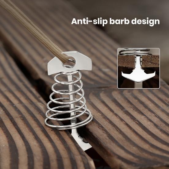Pružinová přezka stanu Nerezová Korozi Odolná Protiskluzová konstrukce Snadná montáž Camping Stake Větruodolný Stahovač lan stanu