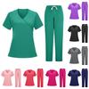 Damen V-Ausschnitt Kurzarm Zweiteiliges Uniform Set für die Arbeit