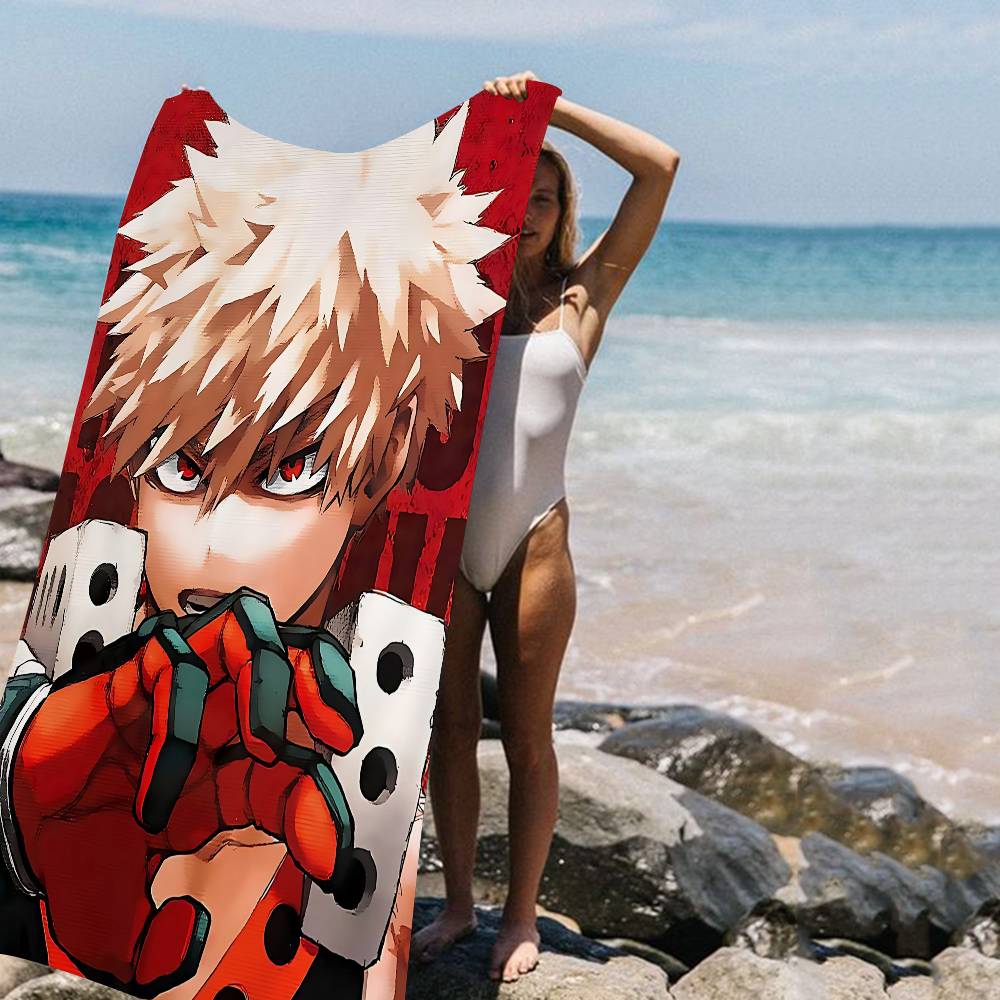 My H-Hero Academia B-Bakugo Katsuk Microfiber Beach Towel Absorbent Quick dry Soft Yoga Swimming Resort Mountain Climbing Towel