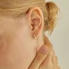 Silver Slim Basic One-Touch Ring Earrings LSE03