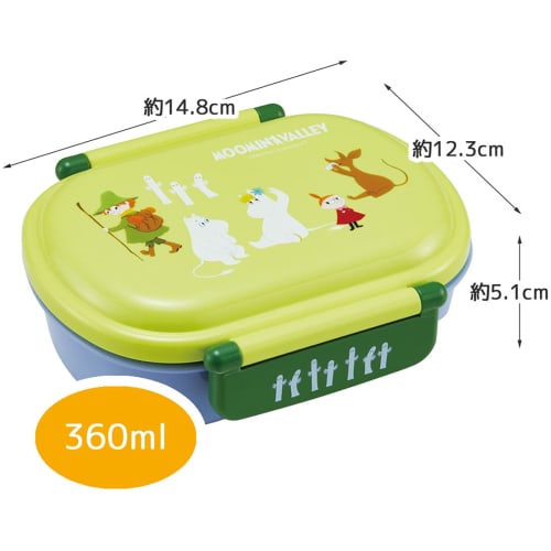 Skater Children's Antibacterial Lunch Box, Soft and Fluffy, 360ml, Moomin Design, Made In Japan, QAF2BAAG-A