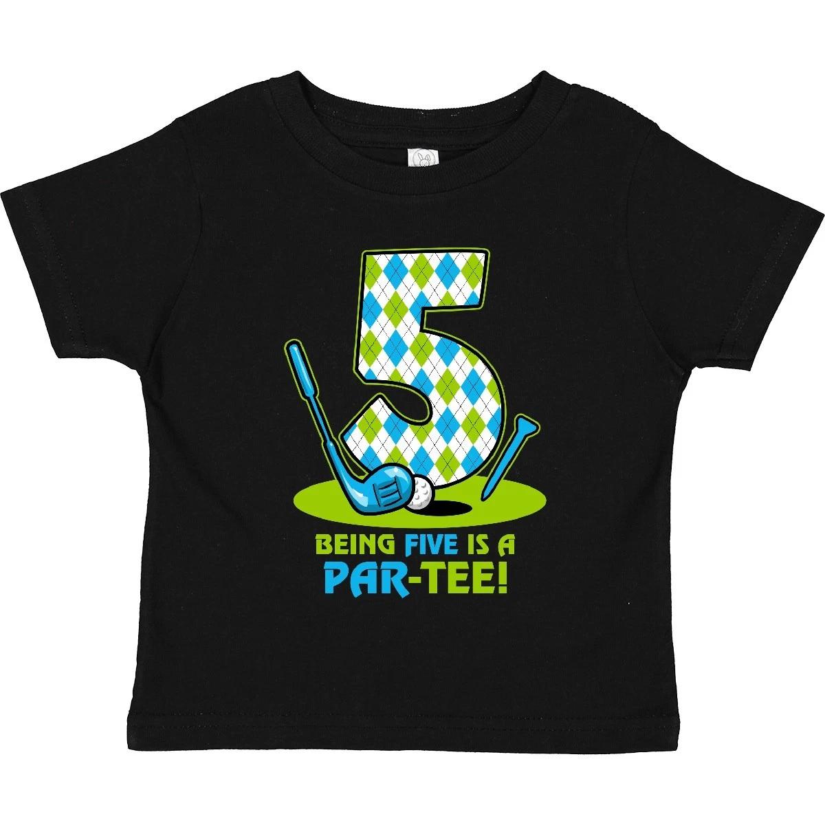 

Inktastic Golf Par-Tee 5th Birthday Toddler kids boys T-Shirt Argyle Club Ball Tee Child 110