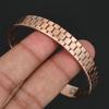 Magnetisches Kupfer Offenes Manschettenarmband für Damen & Herren Verstellbar Vintage Geometrisches Muster Armreif Eleganter Tägliches Trage Schmuck