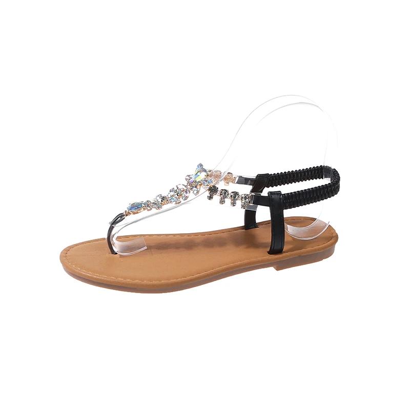 Women's Sandals Summer New Fashion Women's Sandals 2024 Rhinestone Sandals Open Toe Lightweight High-end Women's Shoes