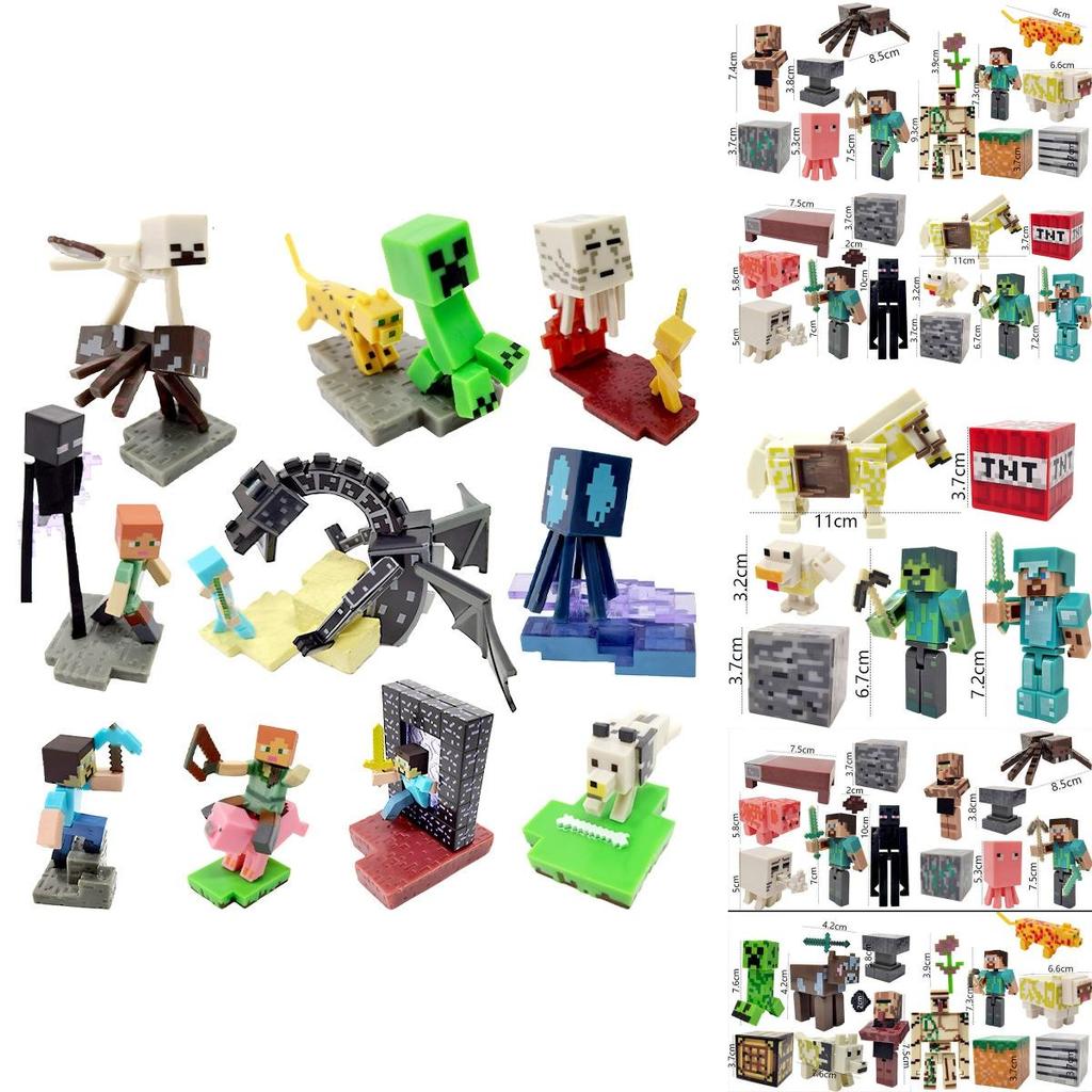 Minecraft Theme Building Blocks Cake Decoration Set For Party Supplies