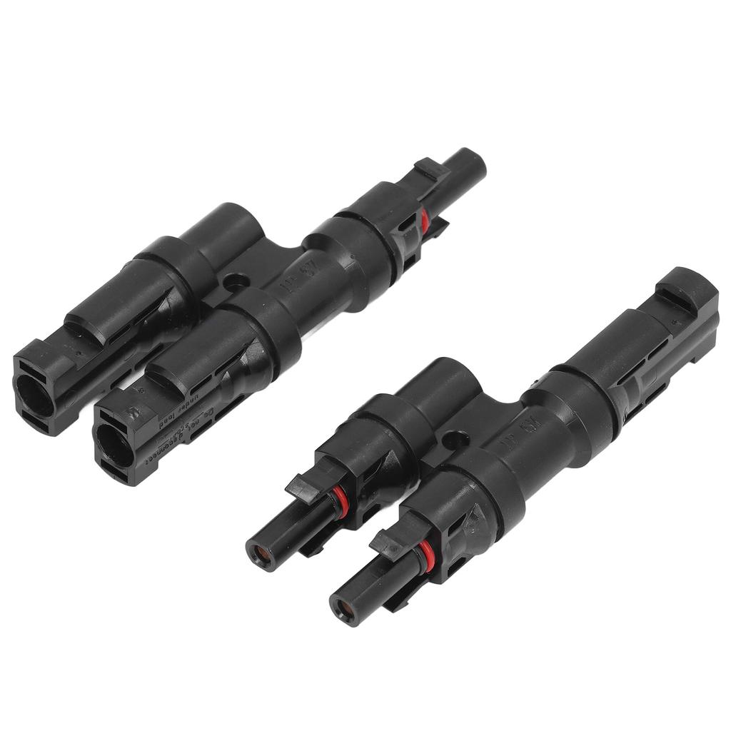 1 Pair Solar Branch Connector 2 to 1 Male Female Waterproof for PV Panel Cable 40A 1000V DC