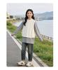 Girls' spring vest, western style knitwear, spring clothing, college style girls' vest, Fried Dough Twists knitting