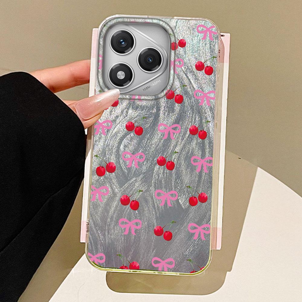 

Summer Sweet Red Circular Dot Cherry Phone Case for Honor 400 200 Pro Magic7 6 5 Lite X9a X9c X8b X8a X8c X7c Silicone TPU Cover Honor X9c білий