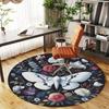 1pc Butterfly Flowers Round Chair mat Area Rug - Non-Slip, Floor Mat for Office, Bedroom, and Indoor Decor c1118191