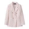 Women Long Sleeve Blazer Jacket Lapel Double Breasted Gold Button Loose Fit Office Casual Suit Outerwear Coat