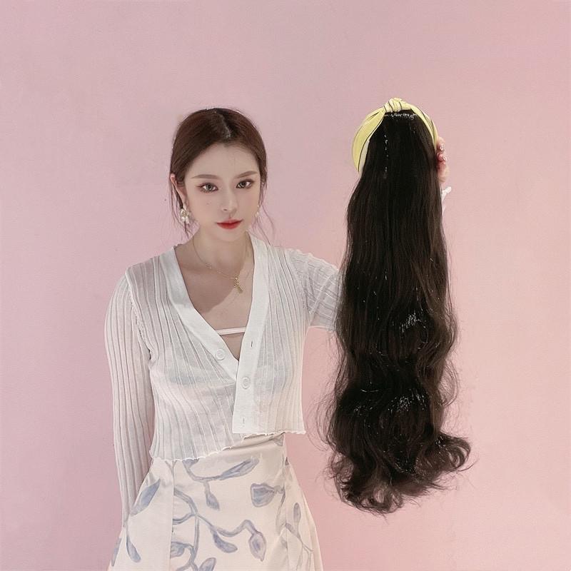 

Парик женский ленивый ободок полукапюшон длинные вьющиеся волосы волнистые волосы цвет соответствия парик с эффектом водной ряби