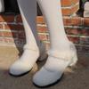Autumn and Winter New Plush Mary Jane Shoes's French White Plush Shoes Thick Heel Plush Single Shoes Ins