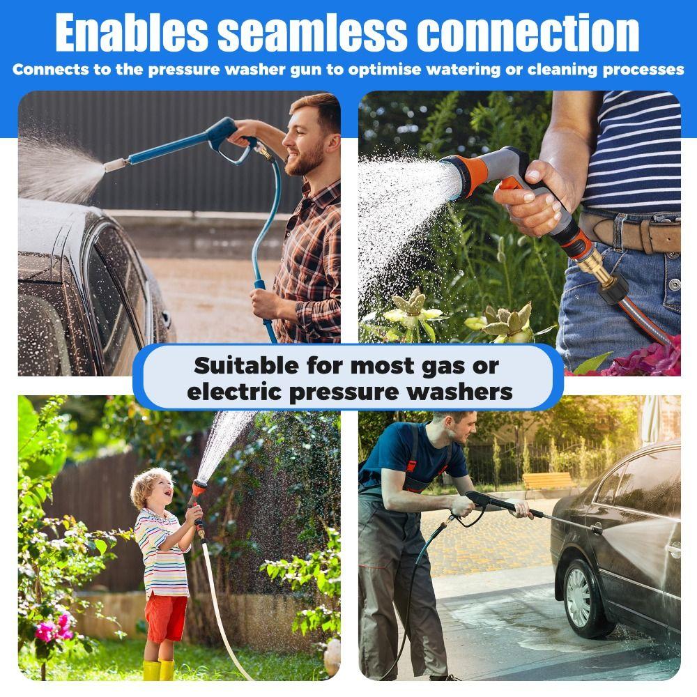 M22-14Mm X 3/4 Inch Garden Hose Adaptor High Pressure Brass Garden Hose Connector Quick Connect Pressure Washer Connector