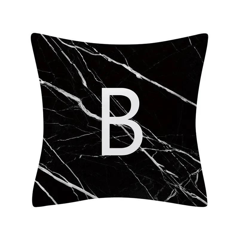Buchstabe Marmor Textur Druck Kissenbezug Nordisch Schlicht Zimmer Heimdekoration Büro Sitz Wohnzimmer Sofa Kissenbezug
