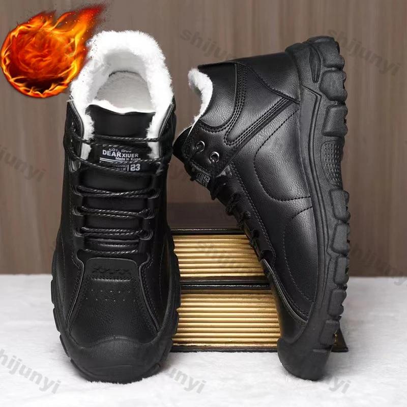 

Мужские зимние ботинки, плюшевые, теплые, с толстой подошвой, осенние, новые, мужские, хлопковые, модные, нескользящие, на шнуровке, повседневные, хлопковые туфли 39