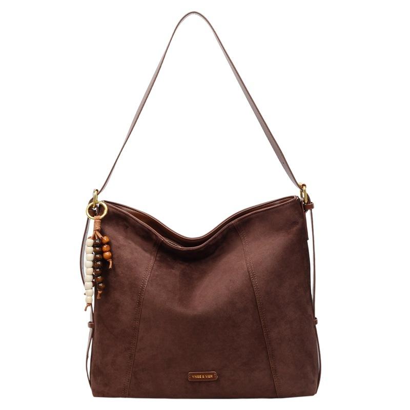 

Женская сумка большой вместимости, сумка под мышкой, замшевая сумка на плечо, сумка-тоут no pendant кофейный