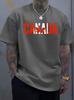New Unisex Black Crew Neck Tee Bold Canada Letter with Red Maple Leaf Flag Graphic Patriotic Country Pride Soft Cotton Male Tops
