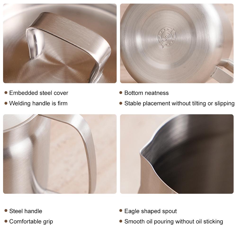 Frittiertopf aus Edelstahl mit großem Fassungsvermögen und Ölfilter, multifunktionale Frittierpfanne für die Küche, 1,5 l, 2 l