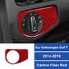 Real Carbon Fiber Car Headlight Switch Panel Decoration Frame Sticker For Volkswagen Golf 7 2014-2019 Car Interior Accessories