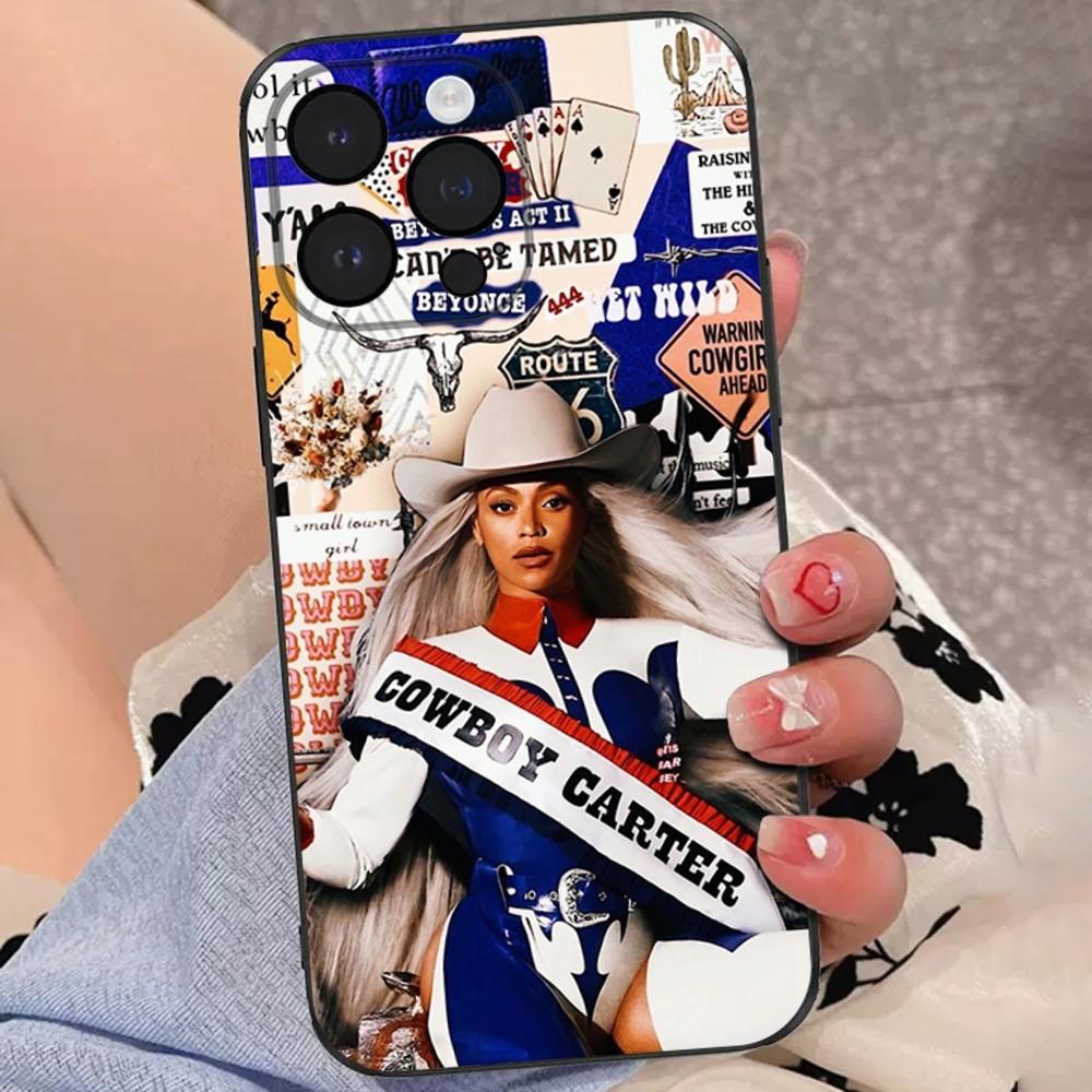 Beyonce COWBOY CARTER Phone Case For iPhone 15,14,13,12,11 Plus,Pro,Max,XR,XS,X,7,8 Plus,SE,Mini Soft Black Cover