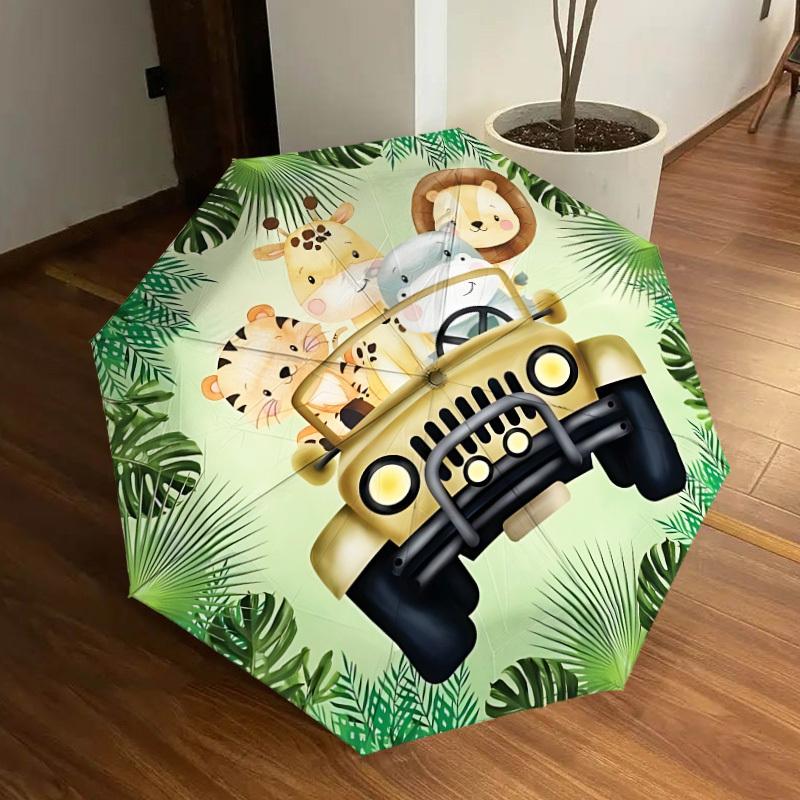 

1pc Animal Friends Car Ride Automatic Open/Close Umbrella, Folding Compact Umbrella with Lightweight Design for Women/Men yy251011111