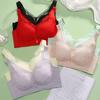 Breathable Gathering Bra for Women Without Steel Rims Thin Design Plus Size Push Up Bra Adjustable Top Support Bra