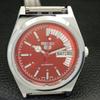 AUTOMATIC VINTAGE REFURBISHED SEIKO 5 6309A JAPAN MENS RED DIAL WATCH a440882-4