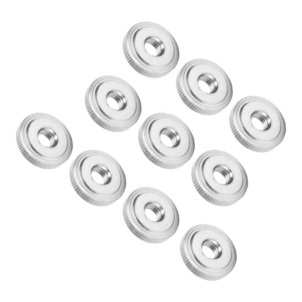 10pcs Through Hole Hand Twist Nuts Flat Head Carbon Steel Nuts Flanged Thumb Nut Machine Assembly