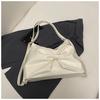 2025 new personalized trend high-end texture big bow tote bag shoulder bag casual solid color double shoulder women's bag