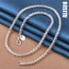 925 Sterling Silver 4mm Snake Bone Necklace Fashionable Wedding Jewelry