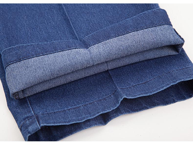 Men's High Waist Elastic Denim Trousers - Autumn/Winter Style, Loose Fit, Business Casual for Middle-aged Dads