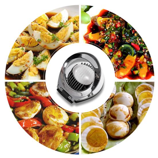 Egg Slicer 2 Modes High Hardness Rust-proof Uniform Thickness Ergonomic Handle 2 In 1 Egg Cutter Kitchen Gadget