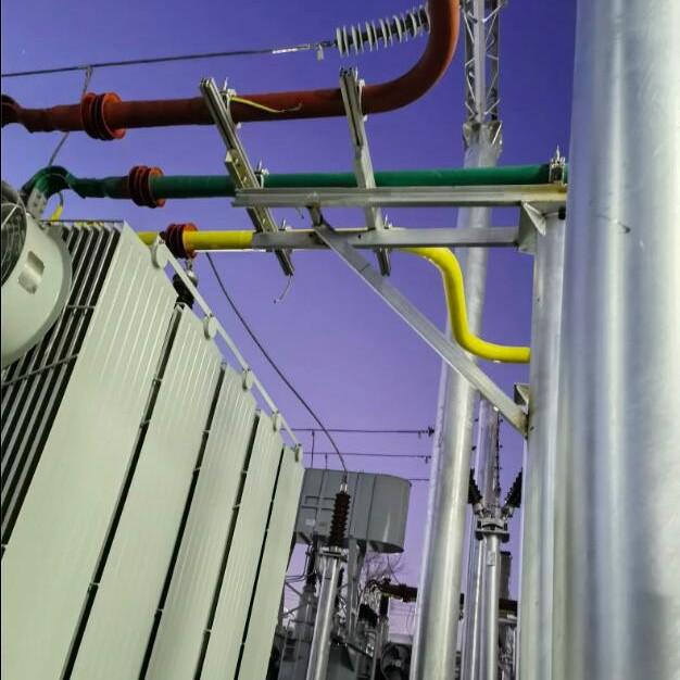 35kV Fully Insulated Purple Copper Power Station Busbar with IP68 Protection for High Current Transformer Connection.